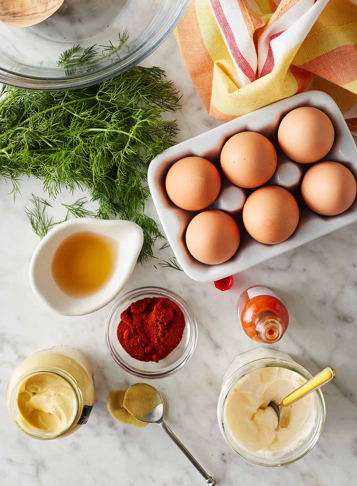 Classic deviled eggs ingredients